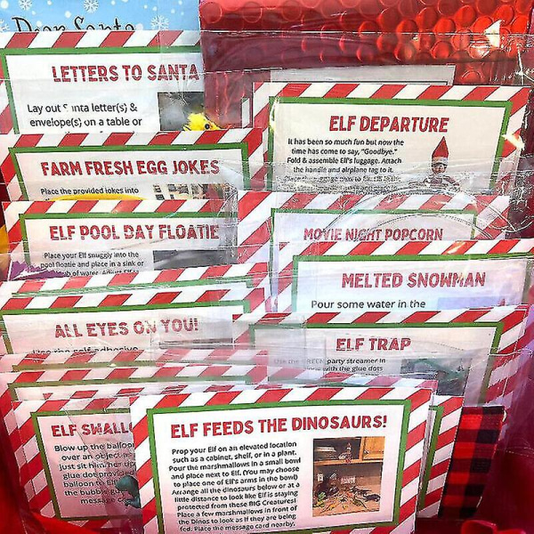 2023 Elf Props Kit 24 päivää jouluaktiviteetteja Lähtölaskenta lapsille -lahja [alennettu!!!edistynyt laatu] 24Day