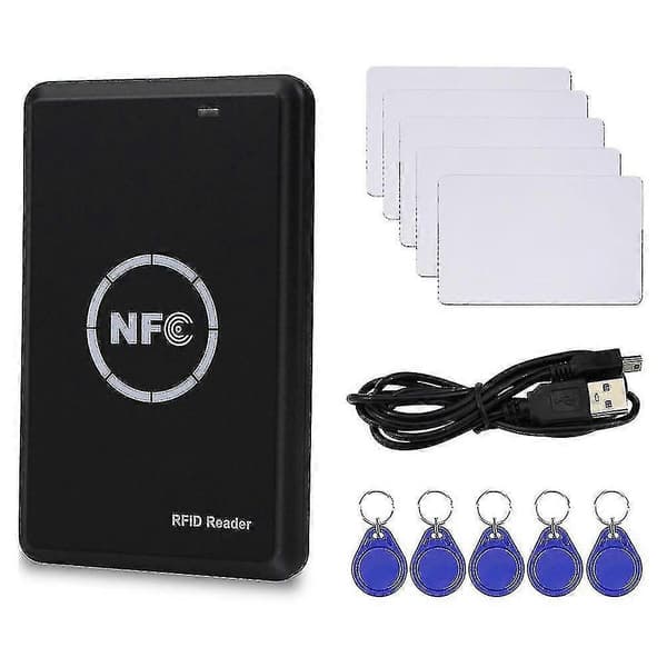 Rfid Nfc Kopimaskine Duplikator Nøglebrik Smartkortlæser Skriver 13.56mhz Krypteret Programmør Us-haoyi svart
