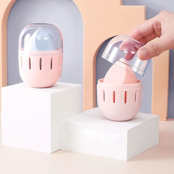 1 Beauty Egg Oppbevaringsboks Bærbar Beauty Egg Box Pustende Beauty Egg Oppbevaringsboks Støvtett og praktisk Beauty Egg Holder