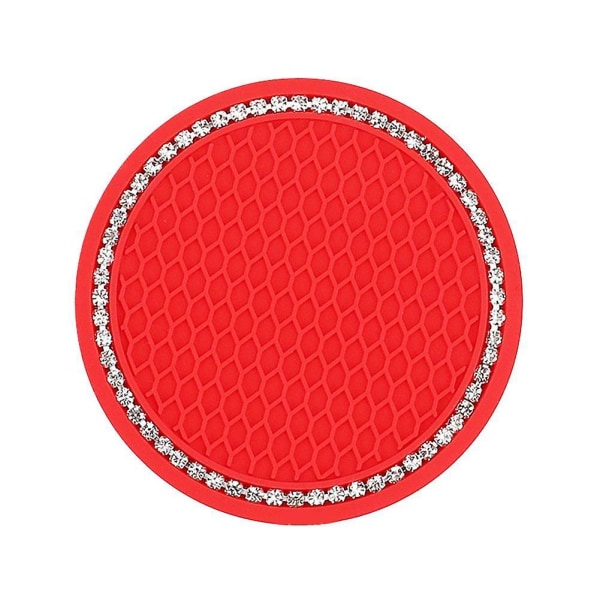 2 stk/1 stk Bil Coaster Vandkop Flaske Holder Anti Slip Pad Mat Silica Gel Til Indretning Bil Styling Tilbehør|Drik Holdere| Red 2pcs