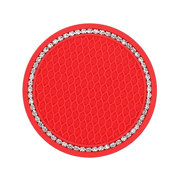 2st/1st Bilunderlägg Vattenkopp Flaskhållare Anti Slip Pad Mat Silica Gel För Inredning Bil Styling Tillbehör|drycker Hållare| Red 2pcs