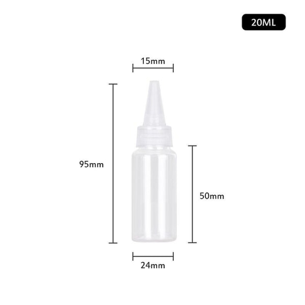 5/10/20/30/50/60/80/100/120/150/200/250 ml muoviset puristettavat tippapullot kirkkaat teräväsuuiset 20ml