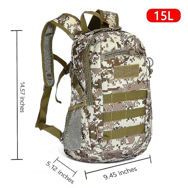 Udendørs Taktisk Rygsæk Militær Rygsække Mænd 15l 20l Vandtæt Sport Rejserygsække Camping Mochila Fiskeri Jagtasker desert 15L
