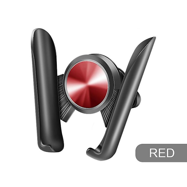 Biltelefon Gravity Hållare Stativ Cell Air Vent Mount Support För Iphone 8 X Samsung S20 Bil 360 Rotation Auto Grip Biltillbehör| universal bilfäste Red