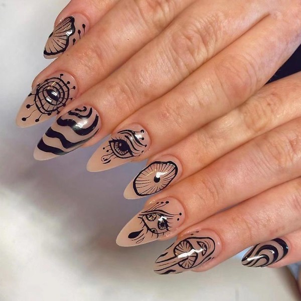 Bærbar Nail Art Wavy Line Nail Art24 stk