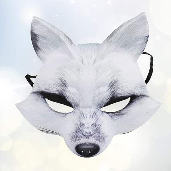 Fox- Shape Half Mask Animal Cosplay -asu Half Face Cat Maskit Halloween Carnival Naamiaisiin White