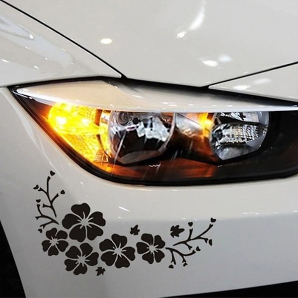 Flower Blossom -tarrat Autotarrat Auton ikkunan Puskurin Oven Scratch Cover Tarrat Auton Moottoripyörän Vinyylitarrat Ulkokoriste - Autotarrat white 40cm