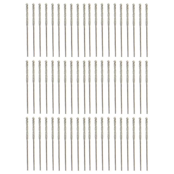 60 stk. 0,8 mm diamantbelagte bor til glas, fliser, sten, smykker