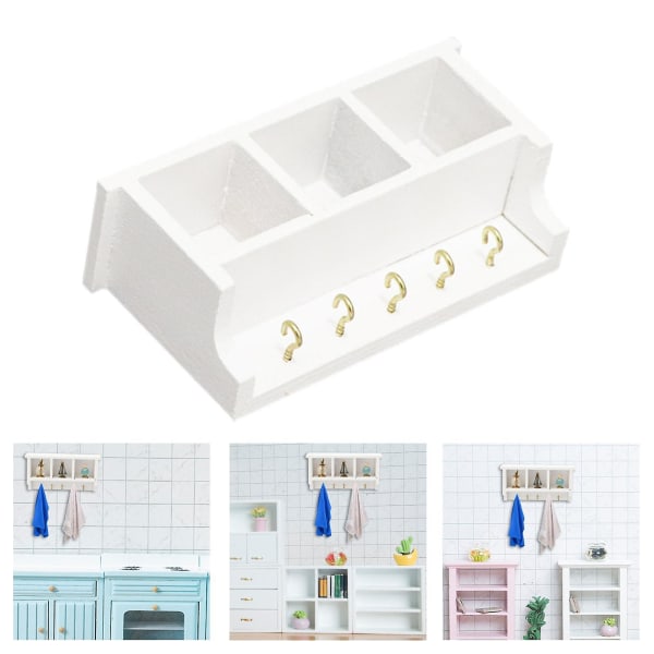 1:12 Miniatyr dukkehus Oppbevaringshylle Modell Skjerm Late lek Veggmontert oppbevaringsstativ