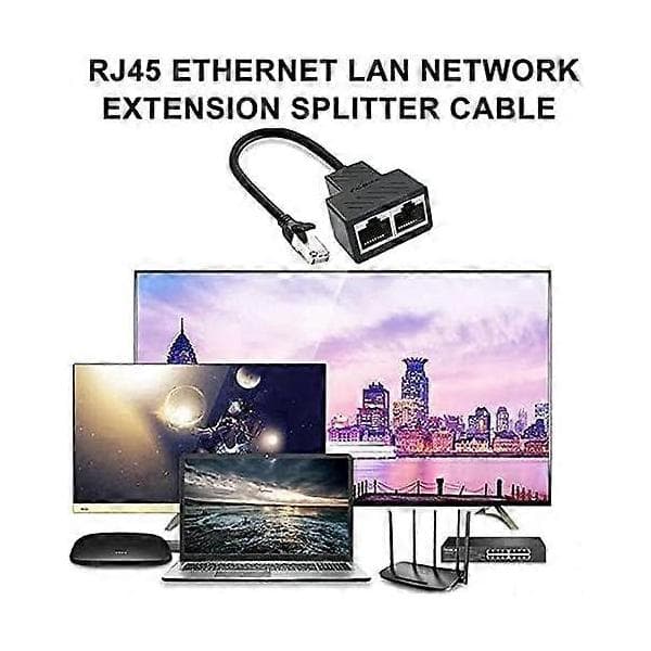 RJ45 Netværk Ethernet Adapter Splitter, Ethernet Splitter 1 Han til 2 Hun LAN Ethernet Splitter Adapter Egnet Super