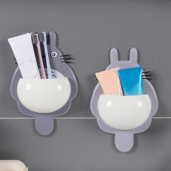 1st Söt Totoro Organizer Verktyg Tillbehör Tandborsthållare Light gray