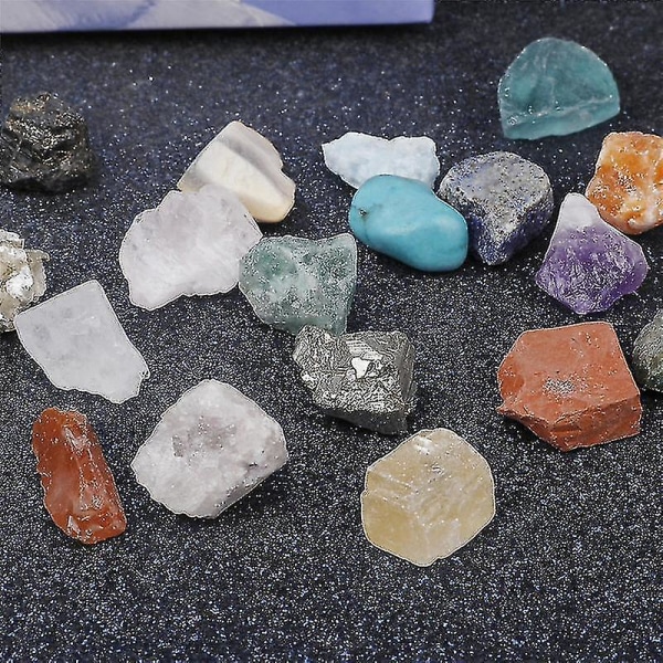 20 slags blandede naturlige mineraler groft rå krystal Geografi Legetøj til tidlig uddannelse