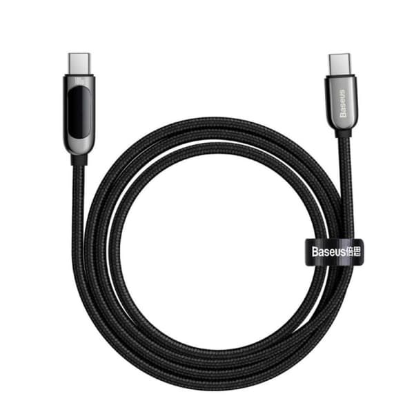 BASEUS Display Pikalataus USB-C - USB-C 100W 2m musta