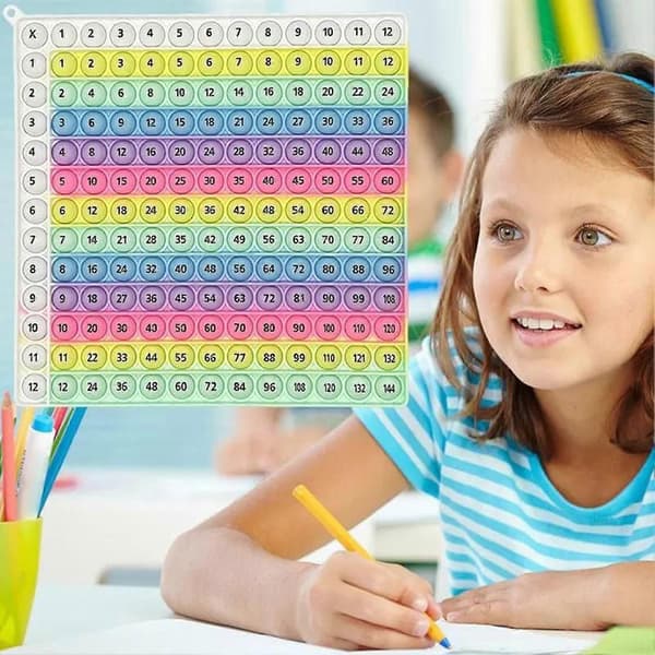 Siffror 12x12 Multiplikation 12+12 Addition Mattespel Fidget Toy Quick Push Pedagogiska Leksaker med Push Bubbles