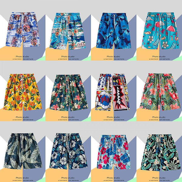 Strandshorts med farverigt tryk til mænd Hot Summer Badebukser Sport Løbebadedragter med mesh-for-dk7026