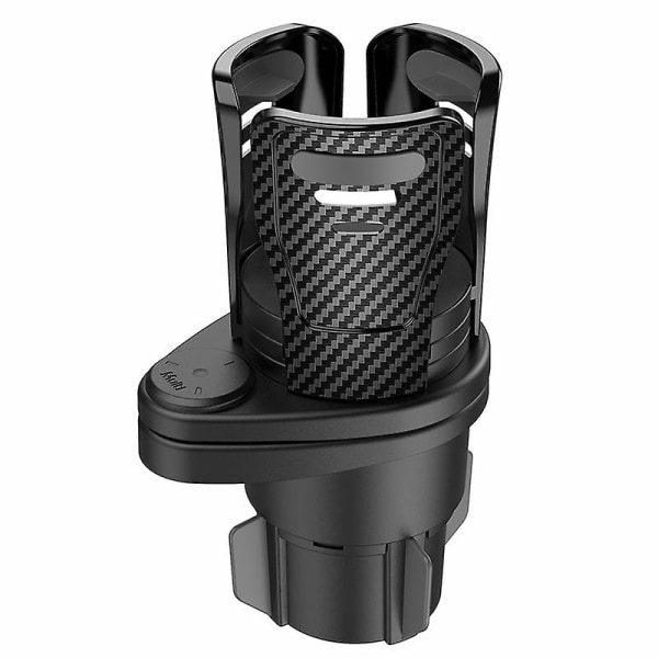 Ny bilkopholder Expander Adapter Køretøjsmonteret Auto Vandkop Drikkeholder 360 grader Roterende Bil Dual Cup Mount Justerbar - Drikkeholdere Black upgrade