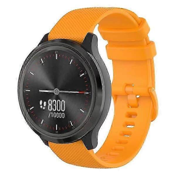 18mm ruudukkoinen silikoniranneke GarminActive S:lle Yellow