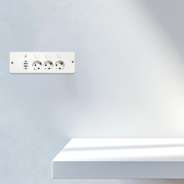 European Standard Built-in Socket White White 488