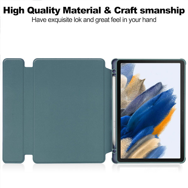 Case Samsung Galaxy Tab A9+:lle, Bluetooth näppäimistöllä pyörivä jalusta Pu+ cover Blackish Green