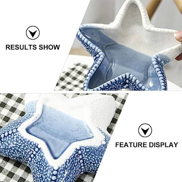 Keramisk smykkebakke Søstjernedesign Ringfad Dekorativ Trinket Tallerken Forlovelsesgave til Forlovet Ring Fadholder Vielsesringholder