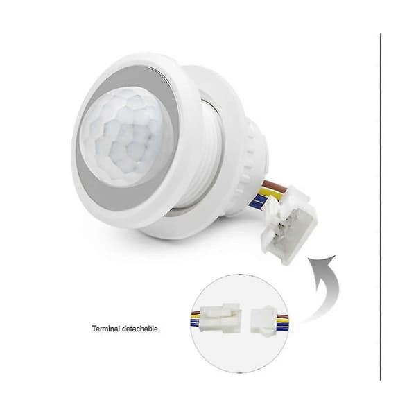 2 stk. bevegelsessensor lysbryter 110-220v Pir-sensor smart deteksjon tidsforsinkelse justerbar infrarød