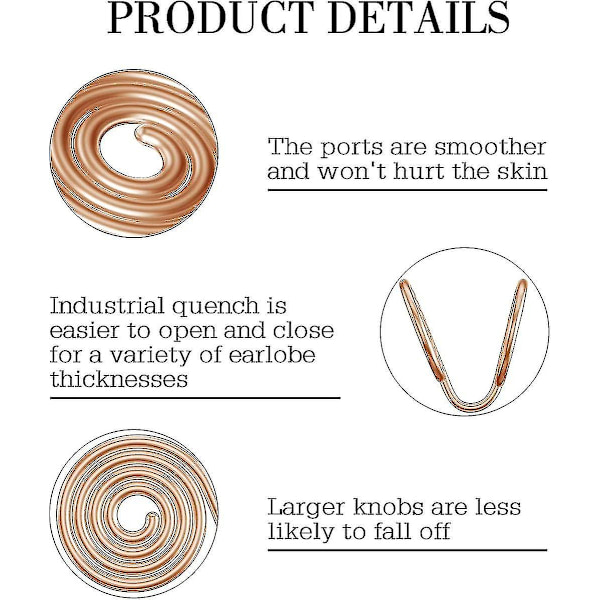 Hujiling Pressure Ørering til Keloid, Keloid Øreringe Pressure Clip, Kompression Rose Gold