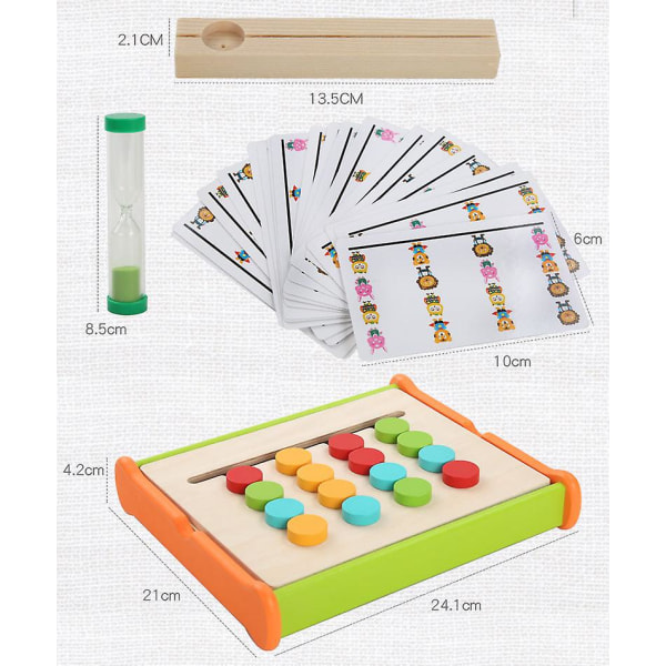 Legetøj træpuslespil sorteringsboks, pædagogisk legetøj til børn med frugtsorteringsspil, magnetisk træpuslespil og timeglas, piger drenge fra 3 4 5 år