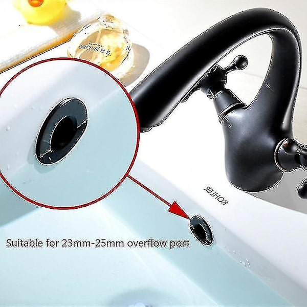 Badrum Handfat Runt Hål Overflow Cover Basin Keramiska Krukor black