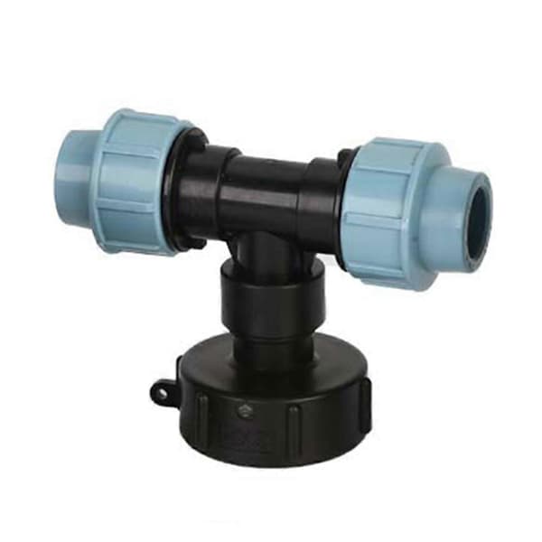 IBC Tank Vandrørsforbindelse Have Plæneslange Adapter Hane Tilpasningsværktøj 25mm Tee Adapter