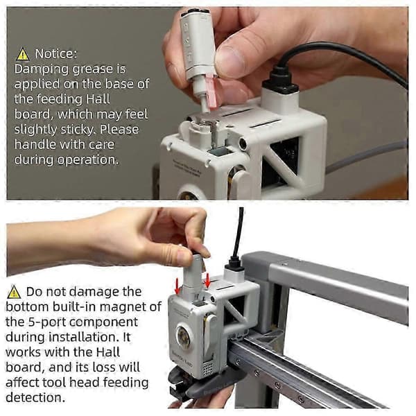 Filamentsensor og AMS Lite Filament Hub Udskiftningssæt - 2-i-1 Reparationssæt kompatibelt med Bambu Lab A1/A1 Mini 3D-printer Gray