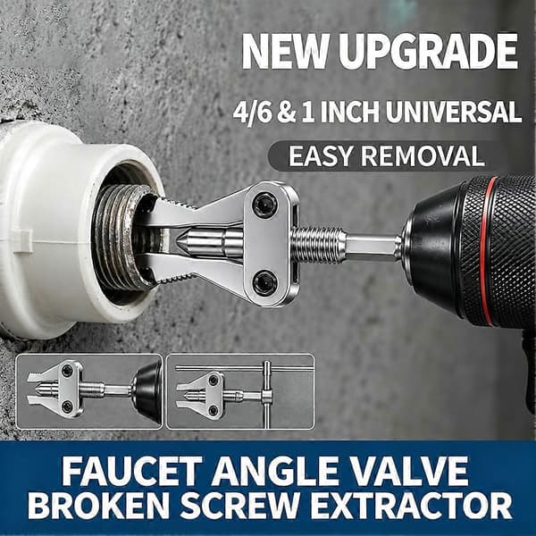 Universal rörutdragare, borr-driven för 1/2 3/4 1 tums kranventilreparation 1pc