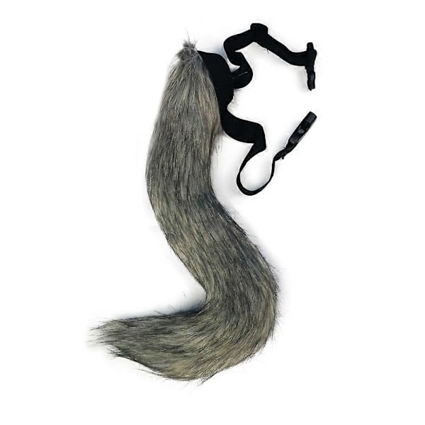 Realistic Faux Fur Fox Tail Adjustable Sexy Fluffy Tail Halloween Party Prop 65cm -