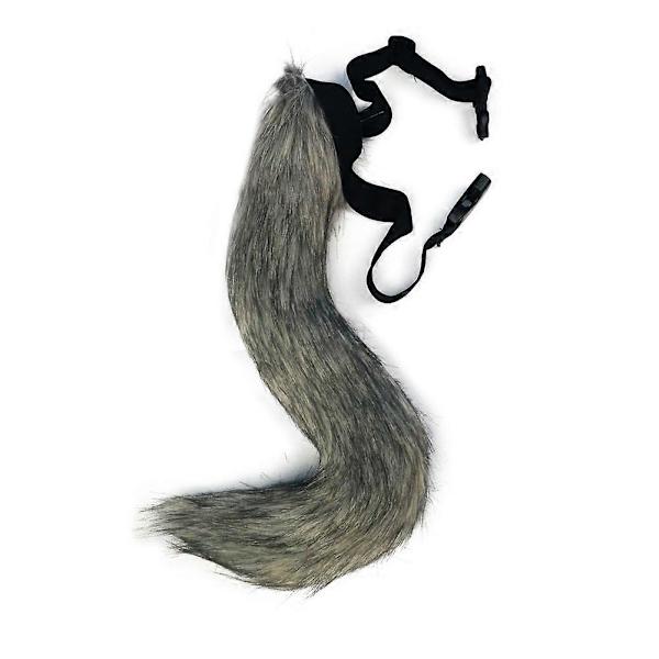 Realistinen tekoturkis ketun häntä Säädettävä seksikäs pörröinen häntä Halloween-juhlatarvike 65 cm - Multicolor Grey