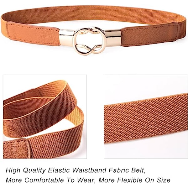 2 pakke 3 pakke kvinner retro elastisk stretchy metallspenne magert midjebelte 1 tommer bredt