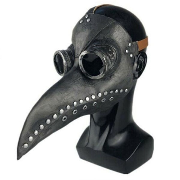 Maske Halloween kostyme fugl lang nese nebb Pu lær Steampunk