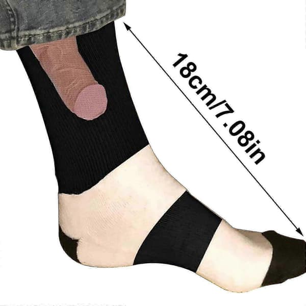 Bomulds Superbløde Sokker til Mænd og Kvinder - Show Off Socks Dick 2025 White
