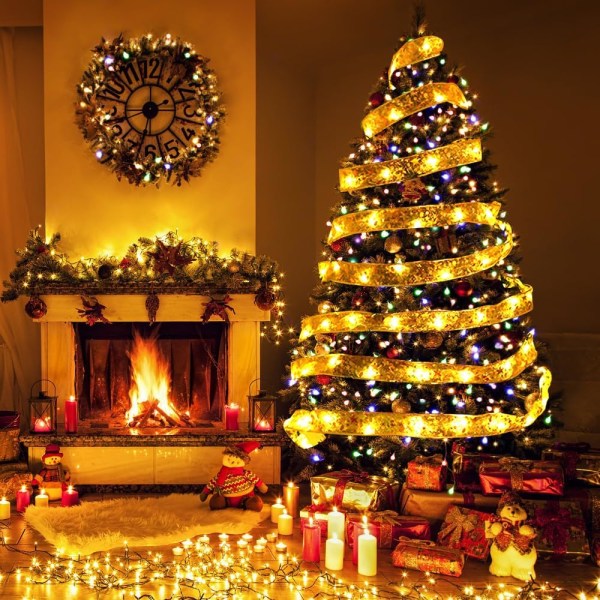 Joulun nauhavalot, Led Xmas String Light Up -nauha Joululoman juhlan koristelu