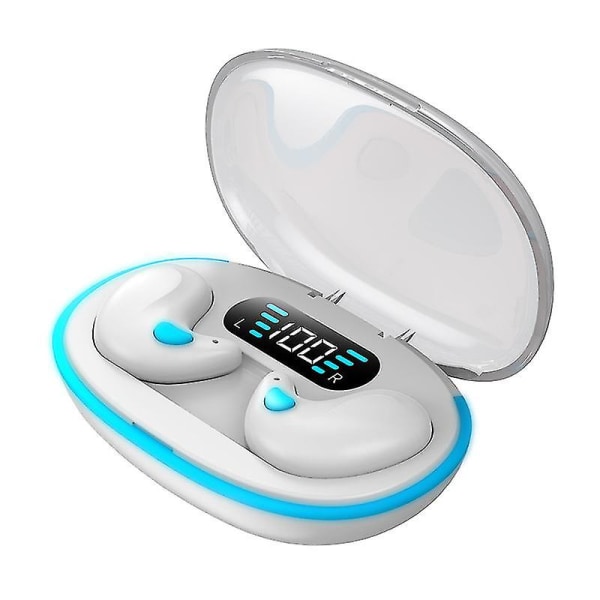 Bekväma Invisible Sleep Trådlösa hörlurar Glow White