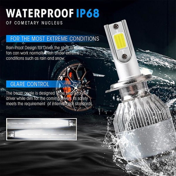2kpl 36w H4 H7 H11 Aviation Alumiini Auton Led-ajovalot Vedenpitävät Ip68 Kaukovalot Lähivalot Auton ulkosisustustarvikkeet| | H11 x2