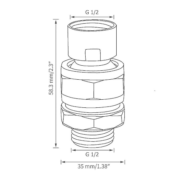 Dusjhode Regn Dusj Ball Joint Svingbart Hode Reservedel Ball Hode