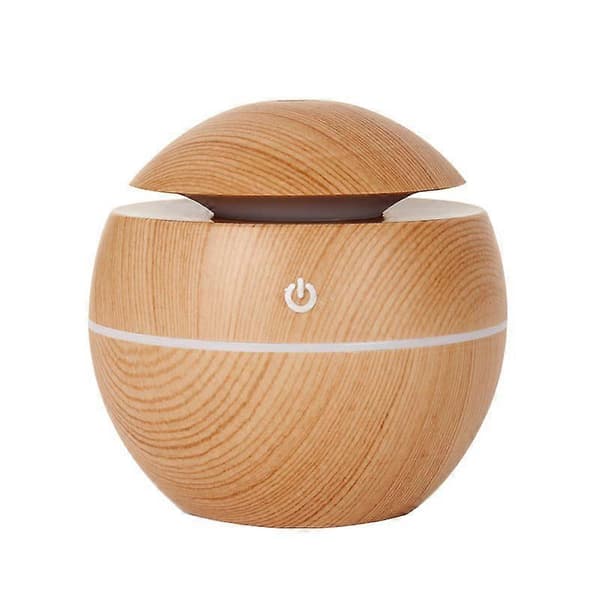 (Kamel) Ultraljud USB Aroma Diffuser Aroma Luftfuktare Träkorn LED Ljus Elektrisk Eterisk Olja Diffuser