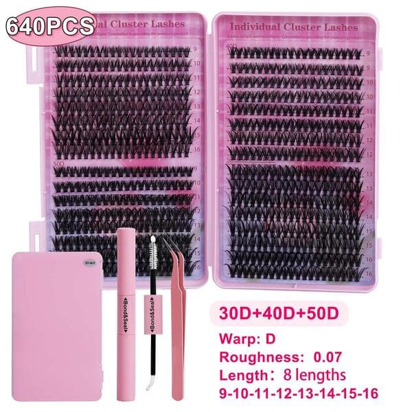 Black Friday False Eyelashes Set with Storage Box - Individual False Eyelashes - Volume Lashes Black black Svart