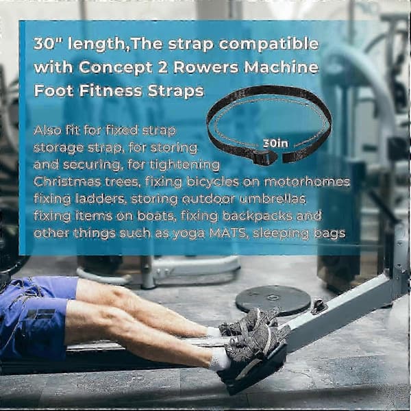 Romaskine fodstropper til Concept 2 romaskine modeller D og E - Erstatningsfitnessstropper til Sunny 25-26