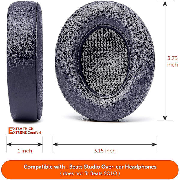Erstatningsøreputer for Beats Studio 2 og 3 Navy Blue