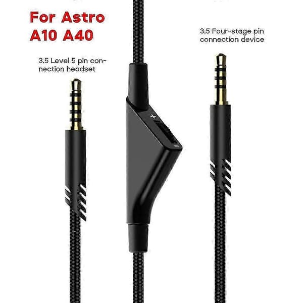 Udskiftningskabel til Astro A10 A40 Gaming Headset Audio Forlængerkabel