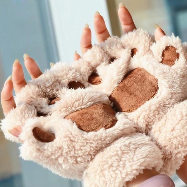 Söpö Kissa Claw Paw Rukkaset Sormettomat Talvi Nainen Pehmeät Pehmokäsineet Naisten Lämpimät Puolisormikäsineet Moto Asusteet Tukkukauppa| | Pink