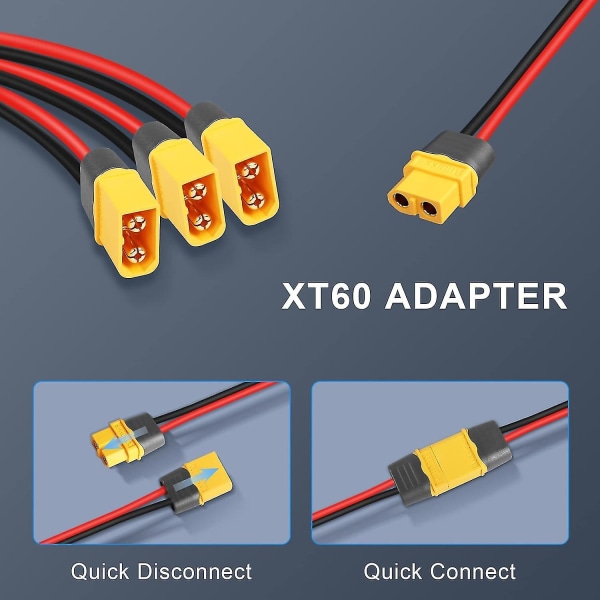 Xt60-jaottimen jatkokaapeli, 1 naaras ja 3 uros liitinsovitin [xc]