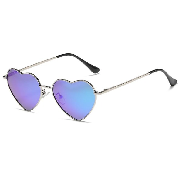 Hjertesolbriller Dame polarisert metallinnfatning Trendy Søt hjerteformede solbriller Uv400 beskyttelse 6