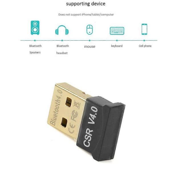 USB Bluetooth-sovitin 4.0 Bluetooth-äänivastaanotin CSR4.0 Bluetooth-sovitin Tuki Win8/10:lle