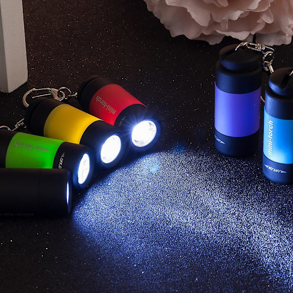 Usb oppladbar mini nøkkelring lomme lommelykt Led bærbar utendørs lommelykt lampe vanntett fakkel lampe lommelykt nøkkelringer| | Black